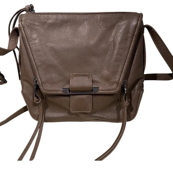 Kooba Leather Medium Taupe Crossbody Bag Purse - Picture 4 of 10